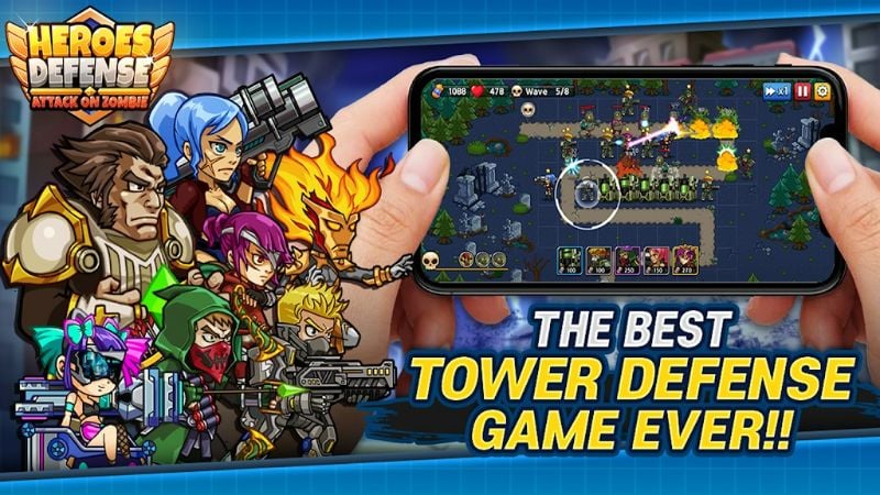 Heroes Defense: Attack Zombie 1.0.7 (Unlimited Heroes, Free Bonuses)