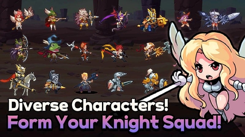 Rush! Knights : Idle RPG 1.3.79 (Menu/God mode/Damage Multiplier/Unlimited Currency)