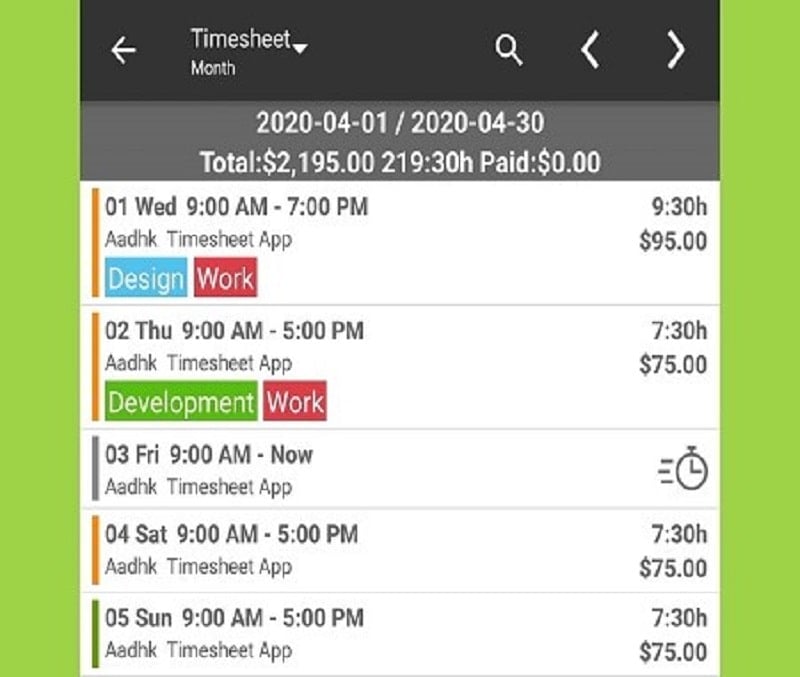 Timesheet – Work Hours Tracker 14.5.5-inApp (Unlocked)