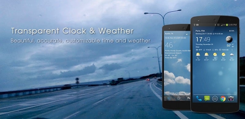Transparent clock weather Pro 8.10.11 (N/A)